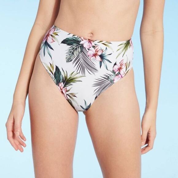 Shade & Shore High Leg/Waist Cheeky Bikini Bottom S - Picture 1 of 6
